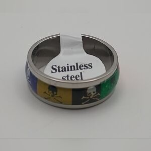 Stainless Steel Multicolor Skull Band